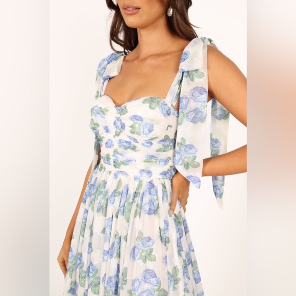 PETAL & PUP FLORET MIDI DRESS - BLUE L B3113 - Picture 2 of 8